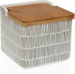 Versa Zoutvaatje met deksel NEW LINES 12 2 x 11 5 x 12 2 cm Keramisch