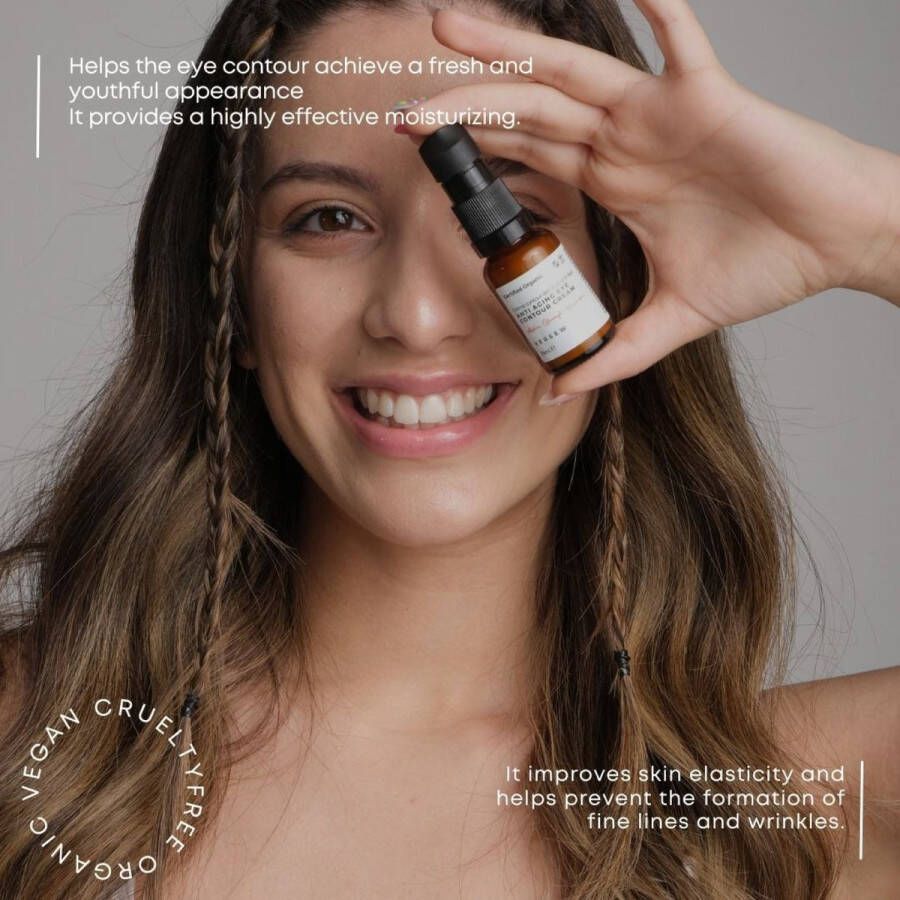 Versew Bio Vegan oogcrème tegen rimpels kringen verwijderen met Alpha glucosyl-hesperidine intensieve vochtigheid voor vermoeide gezwollen ogen verfrissende anti-rimpelcrème oogcrème (15 ml)