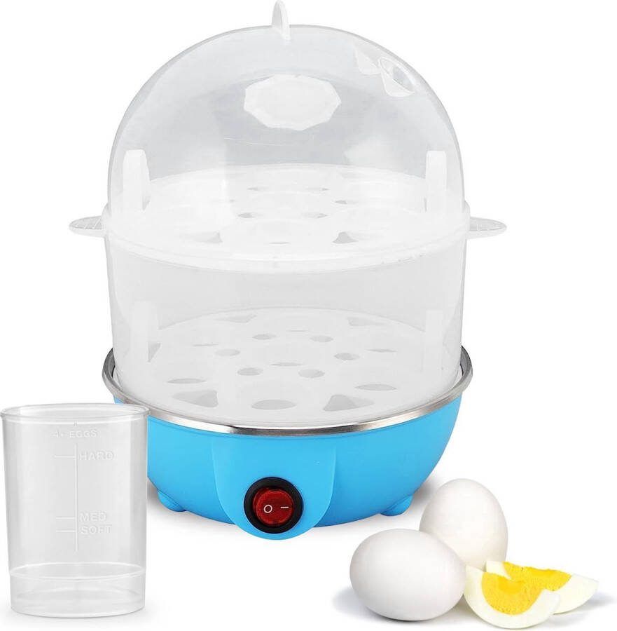 Versteeg Elektrische Eierkoker Dubbel laag max 14 eieren Multifunctioneel Steamer incl maatbeker