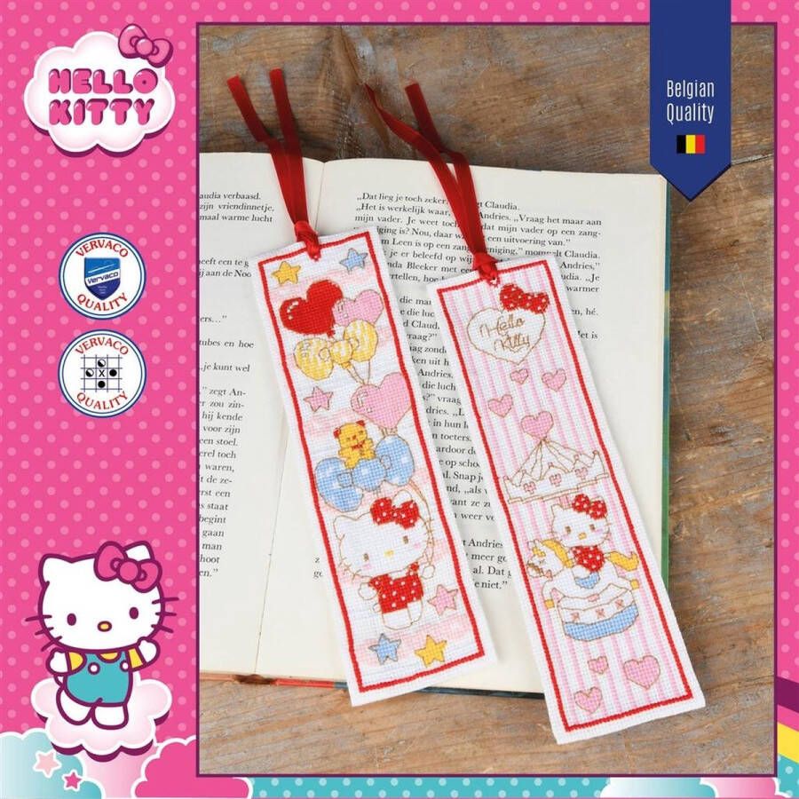 Vervaco Bladwijzer kit Hello Kitty Doodle Heart set van 2 PN-0205308