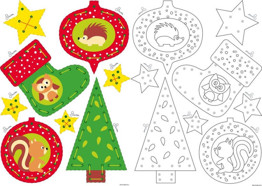 Vervaco borduurpakket 2 borduurkaarten kersthangers voor kinderen pn-0158514