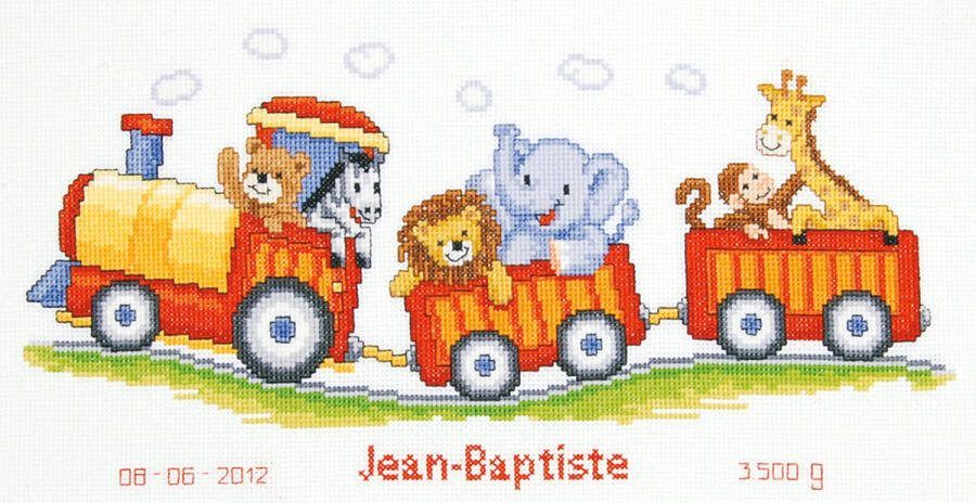 Vervaco borduurpakket 45.025 jungle safaritreintje geboorte