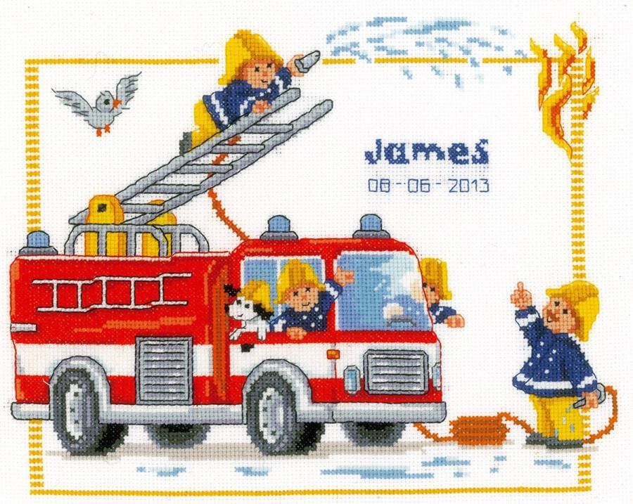 Vervaco borduurpakket 45.601 brandweer geboorte