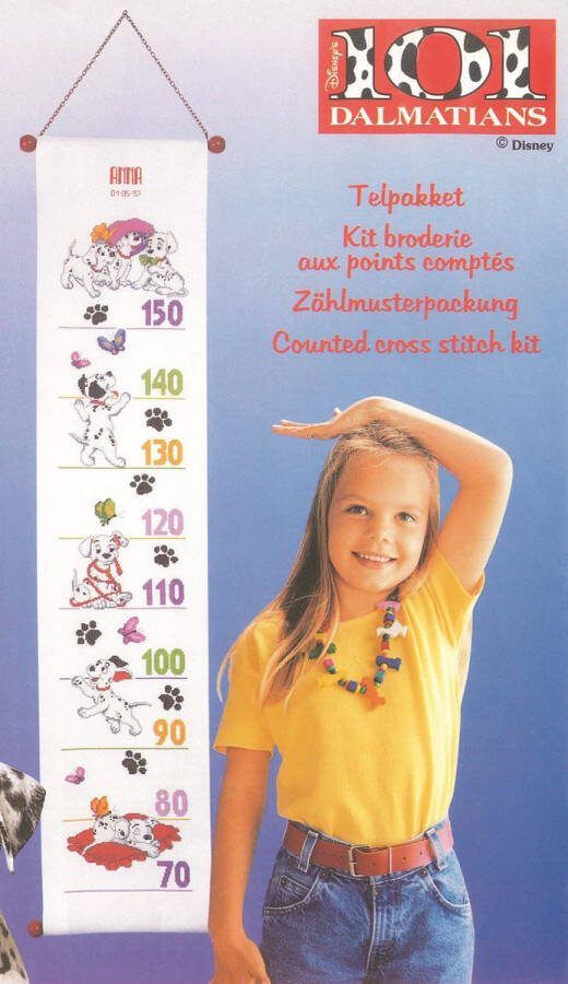Vervaco borduurpakket 70.938 101 dalmatiërs groeimeter meetlat (op=op!)