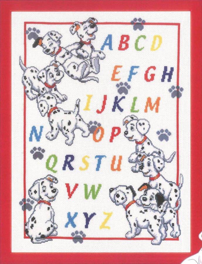 Vervaco borduurpakket 70.998 101 dalmatiërs a.b.c. (op=op!)