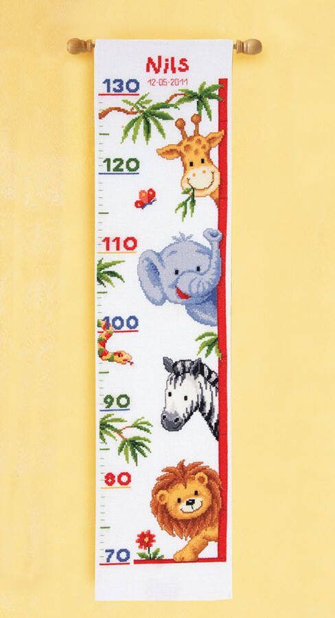 Vervaco borduurpakket 75.358 kiekeboe groeimeter meetlat