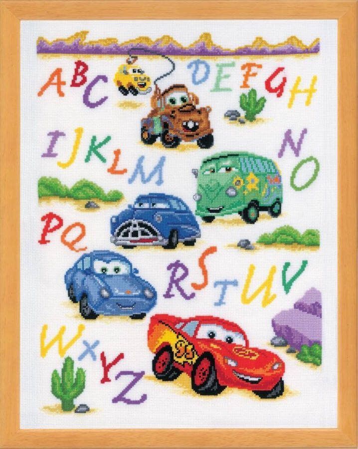 Vervaco Borduurpakket ABC met Cars