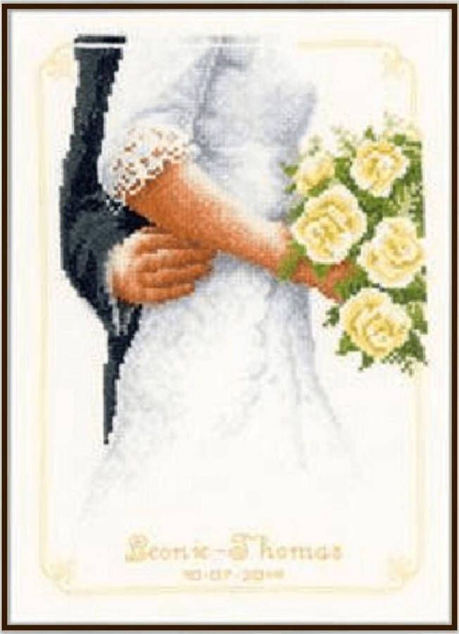 Vervaco Borduurpakket bruidsboeket met rozen telwerk