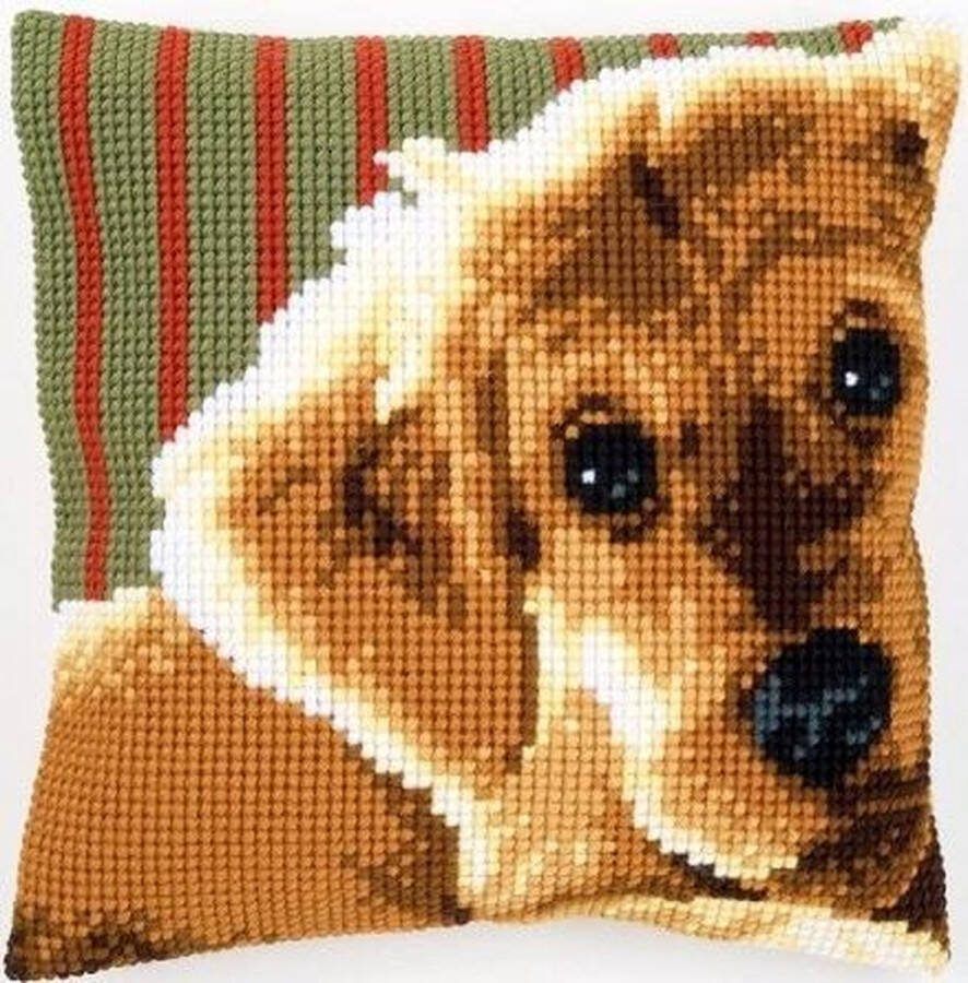 Vervaco Borduurpakket Lieve pup kruissteekkussen voorbedrukt pn-0158555