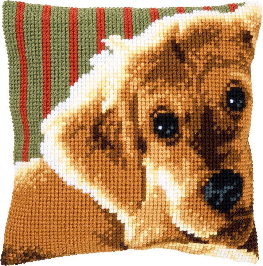 Vervaco Kruissteekkussen kit Lieve pup PN-0158555