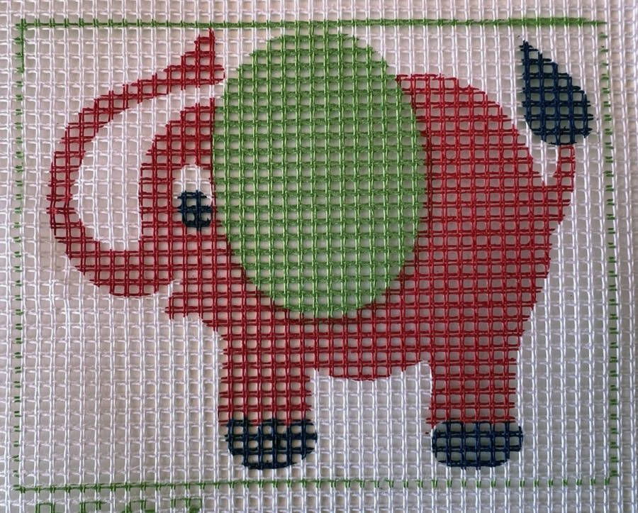 Vervaco Borduurpakket olifant geluk wol -voorbedrukt