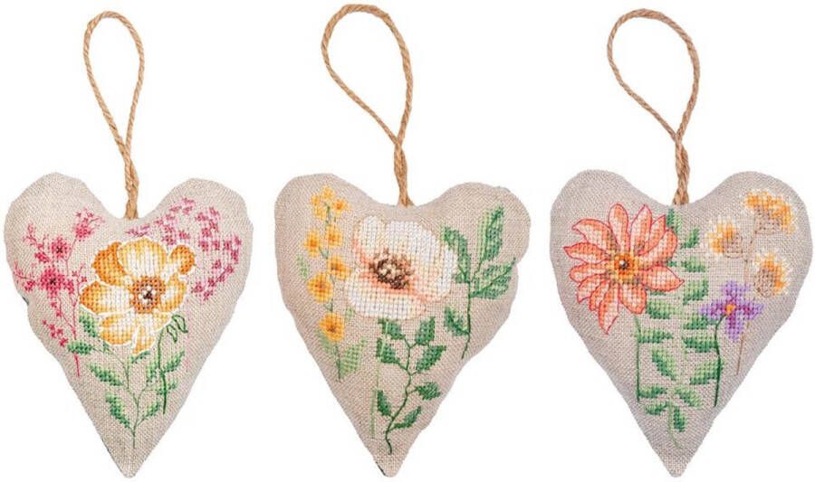 Vervaco Deco hartje kit Wilde bloemen set van 3 PN-0199613