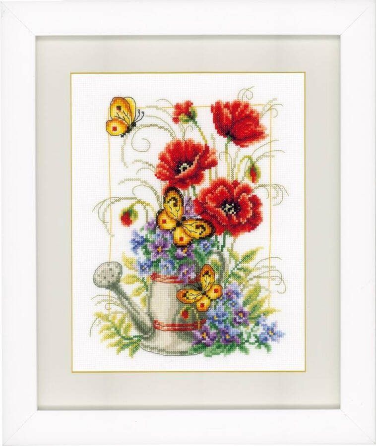 Vervaco Gieter met bloemen borduren (pakket)