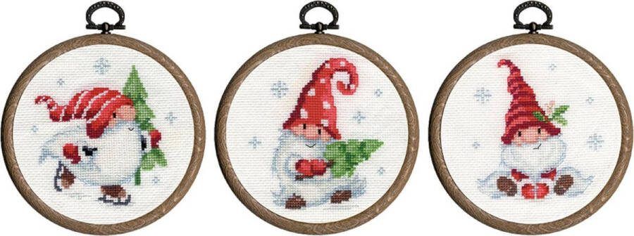 Vervaco Kerstkabouters in de Sneeuw Aida Borduurpakket met Borduurringen PN-0187976