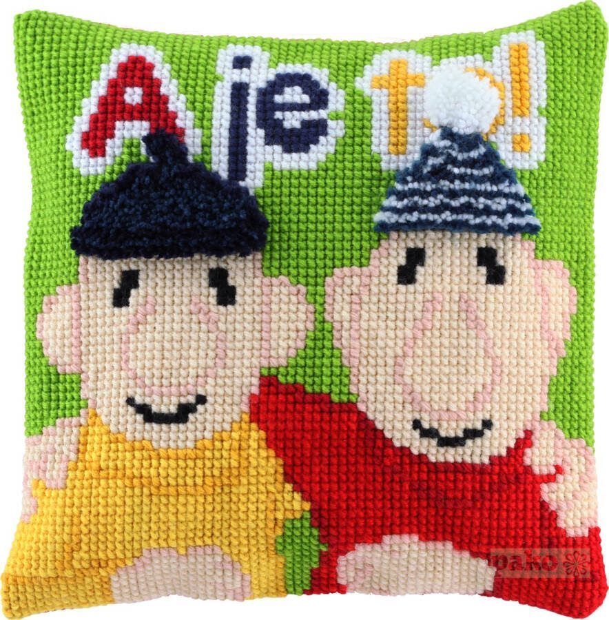 Vervaco knoop kruissteekkussen 012.040 buurman en buurman 'aje to!