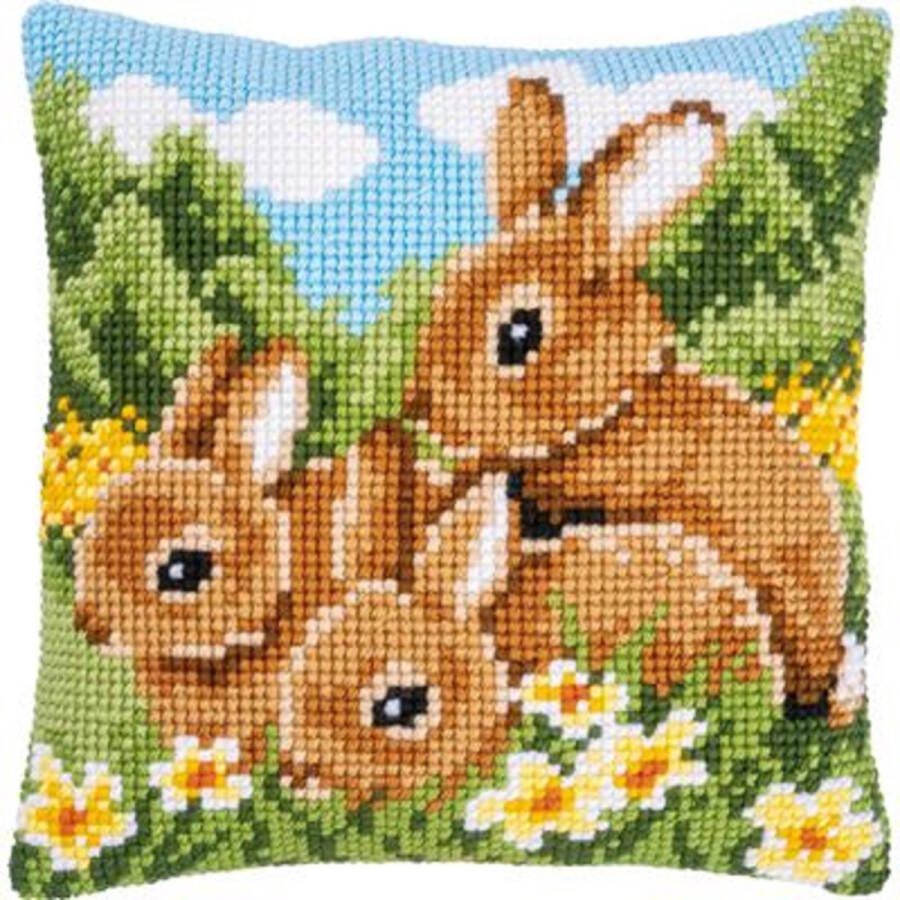 Vervaco Kruissteekkussen kit Konijnen PN-0009100