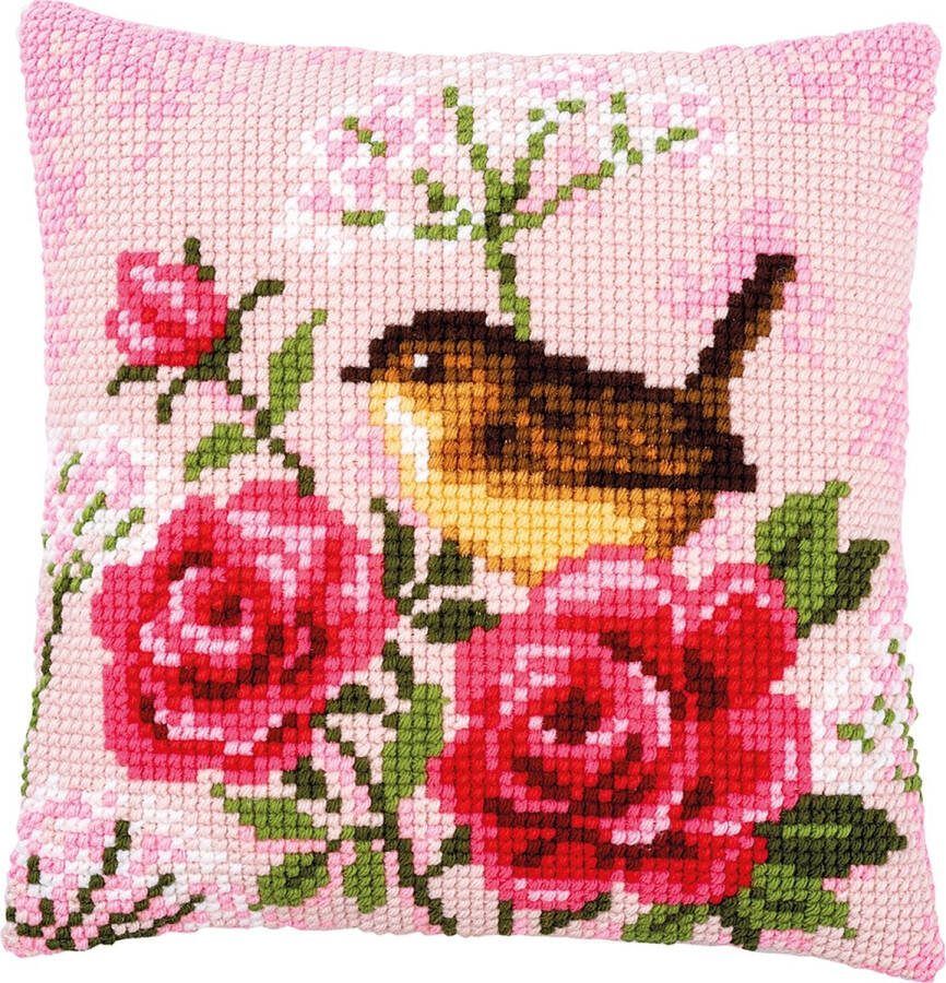 Vervaco Vogel tussen rozen Kruissteekkussen pakket PN-0166318