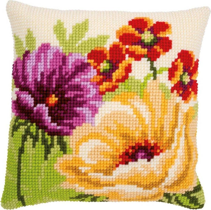 Vervaco Zomerbloemen Kruissteekkussen pakket PN-0170507