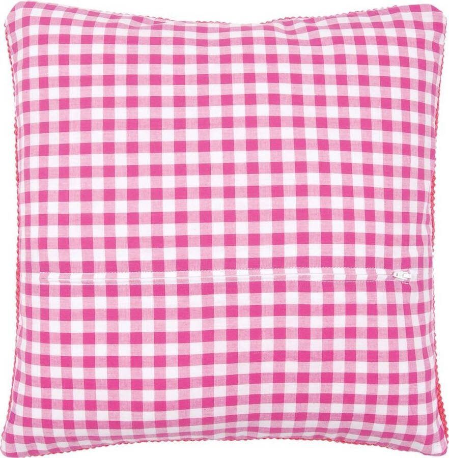Vervaco Kussenrug met rits roze ruit 45 x 45 cm 0154662