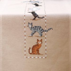 Vervaco Tafelloper Speelse katten borduren (pakket)