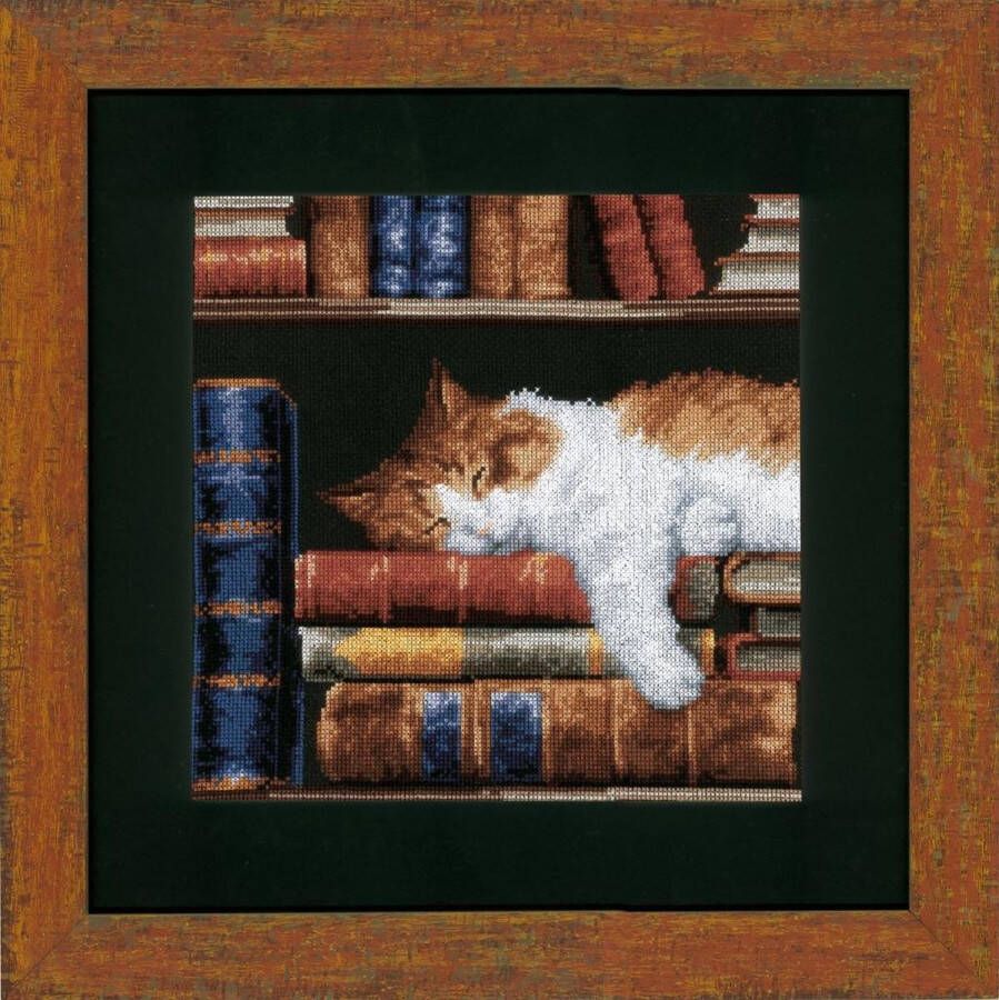 Vervaco Telpakket kit Slapende kat op boekenrek
