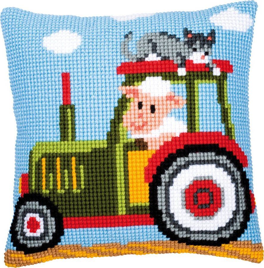 Vervaco Tractor met Dieren Aida Borduurpakket PN-0011906