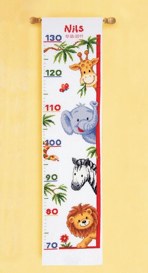 Vervaco borduurpakket 75.358 jungle groeimeter meetlat