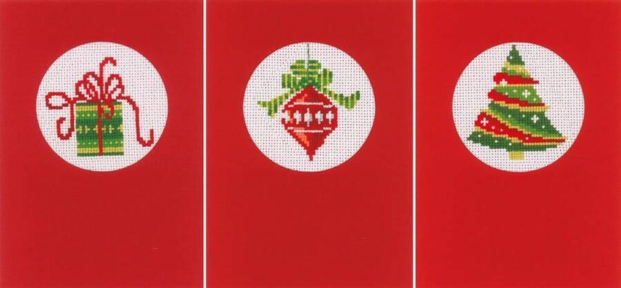 Vervaco Kerst set van 3 wenskaarten borduren PN-0145622
