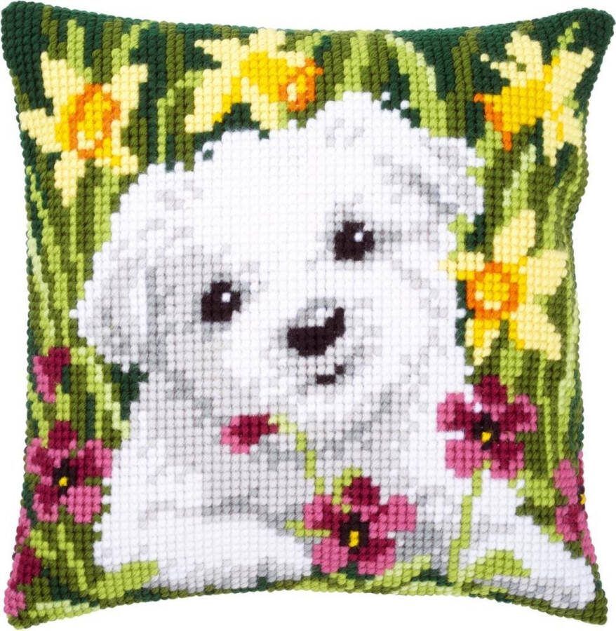 Vervaco Westie in narcissen Kruissteekkussen pakket PN-0147569