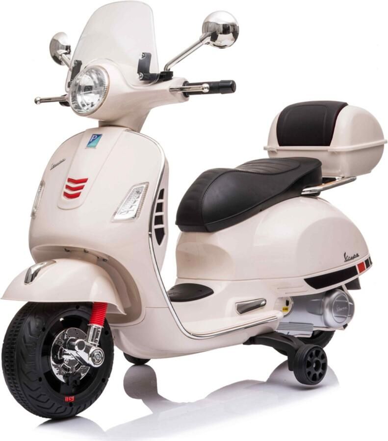 Vespa Elektrische Kinderscooter Accu Scooter Sterke Accu Afstandbediening -Wit