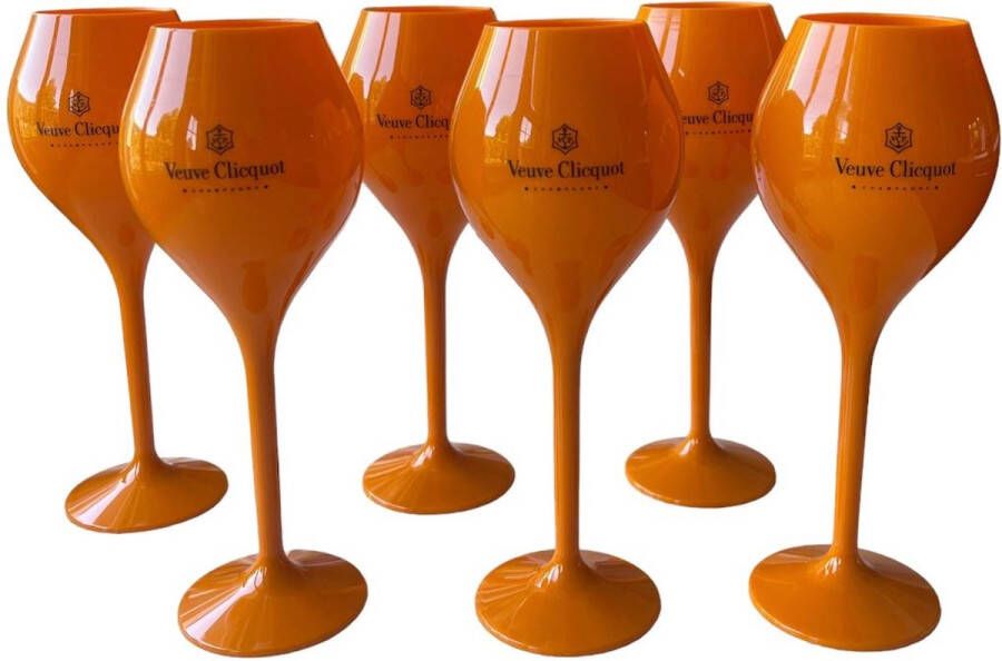 Veuve Clicquot 6x champagneglazen (Oranje)