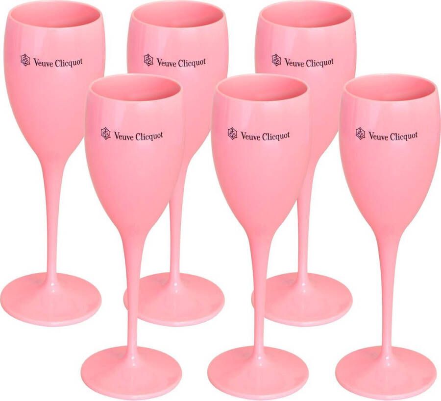 Veuve Clicquot 6x champagneglazen (roze)