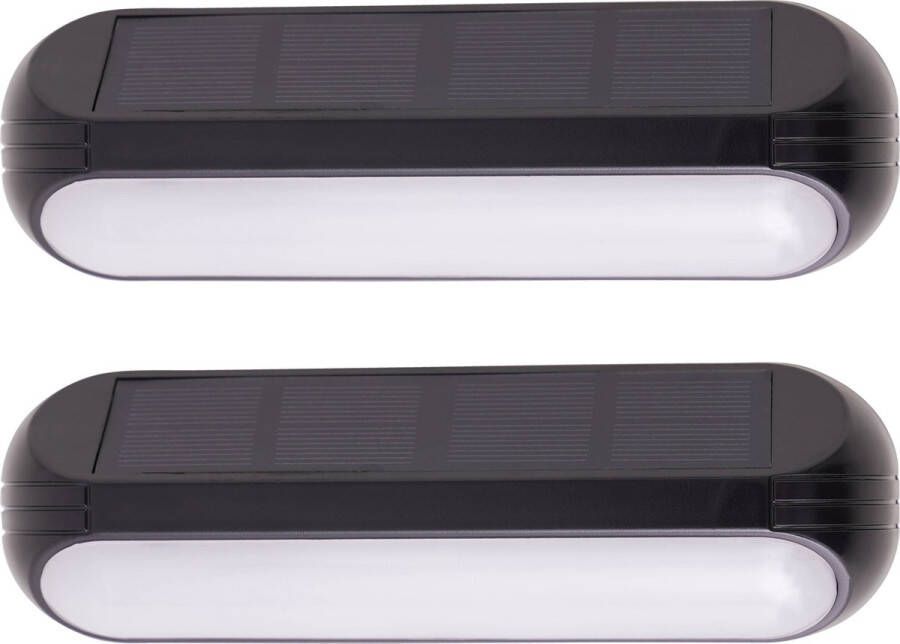VeVio Solar Lamp 2 Stuks Warm Wit Licht & RGB lamp Wandlamp Zonne energie buitenlamp met sensor Dag en Nacht Solar Tuinlamp met 600mAh Batterij 100 Lumen Buiten Wandlamp Solar Tuinverlichting Buitenverlichting IP65 Water