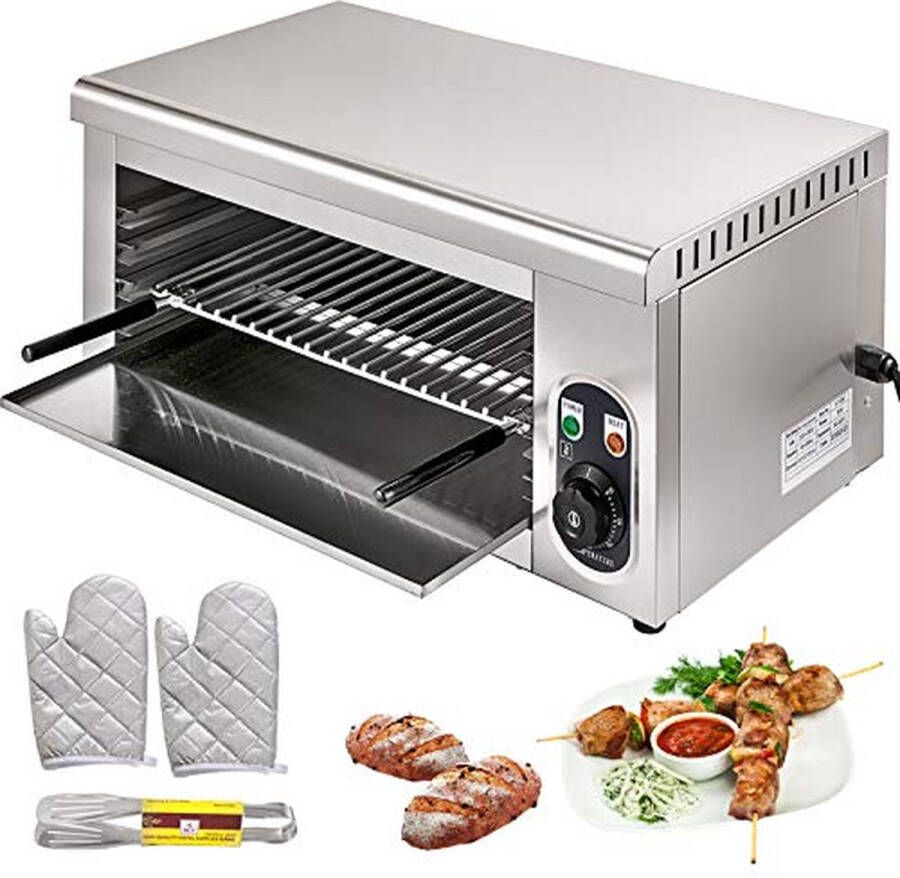 Vevor 2000W Salamandre Electrique Professionnelle Toaster Hamburger Cuisine Grille Pain Toaster Pour Faire Fondre