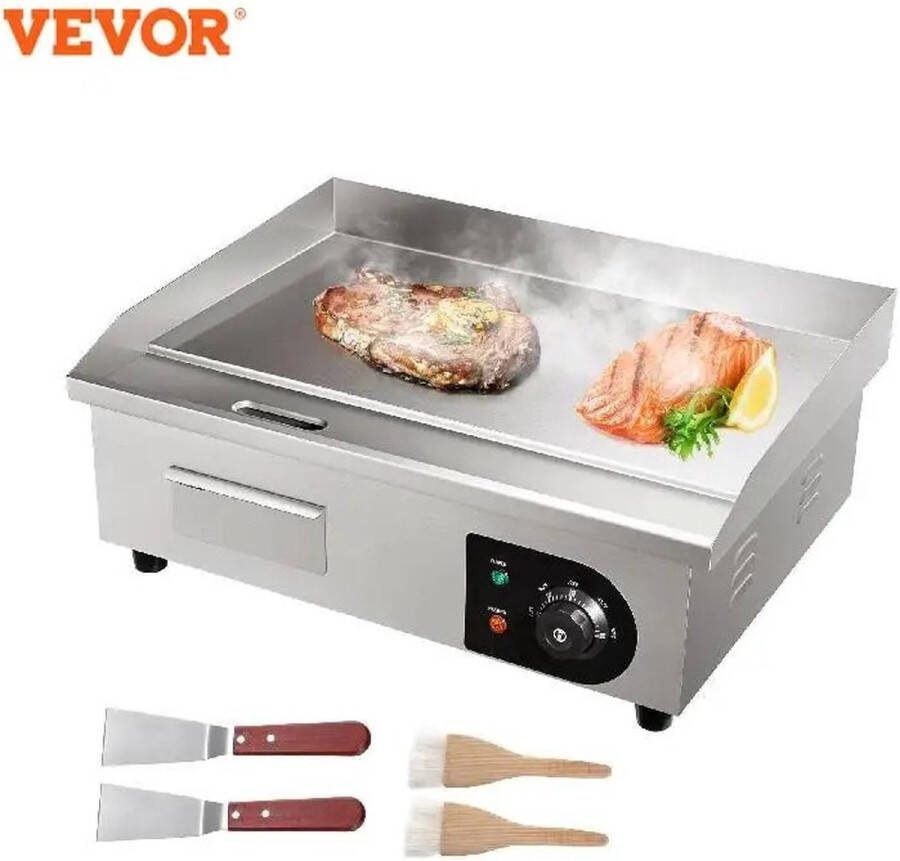 Vevor Amalee Elektrische Bakplaat Platte Bakplaat Roestvrijstalen Teppany grill Met Anti aanbak ijzer Kookplaat PFOA Vrij PTEF vrij Voor commercieel gebruik