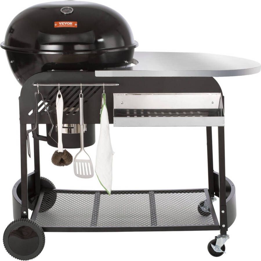 Vevor Barbecue Houtskool BBQ Kogelbarbecues Met Meubel 79 x 109 x 101 CM 53 CM Grill Porselein Geëmailleerd Verrijdbaar