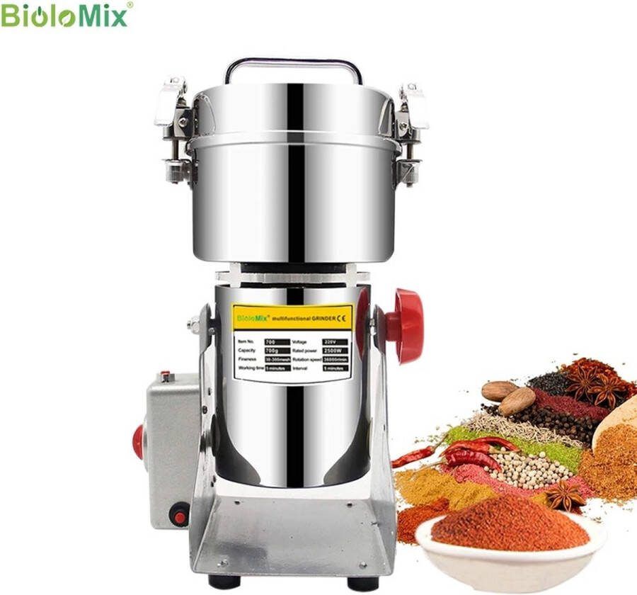 Vevor Elektrische molen 800 g Voor Granen Professionele Mueslimolen 2500 W Elektrische Koffiemolen Van Roestvrij Staal Elektrisch 28.000 rpm Voor Specerijen Granen Kruiden Koffie