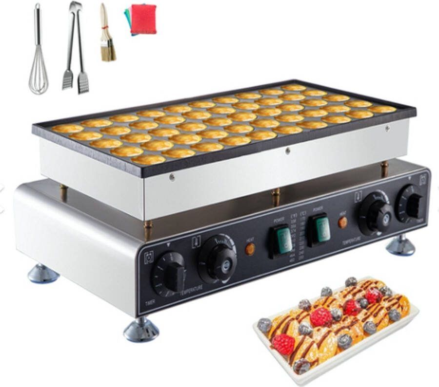 Vevor Elektrische Poffertjespan Poffertjesmaker Poffertjesplaat Poffertjes 50 Stuks