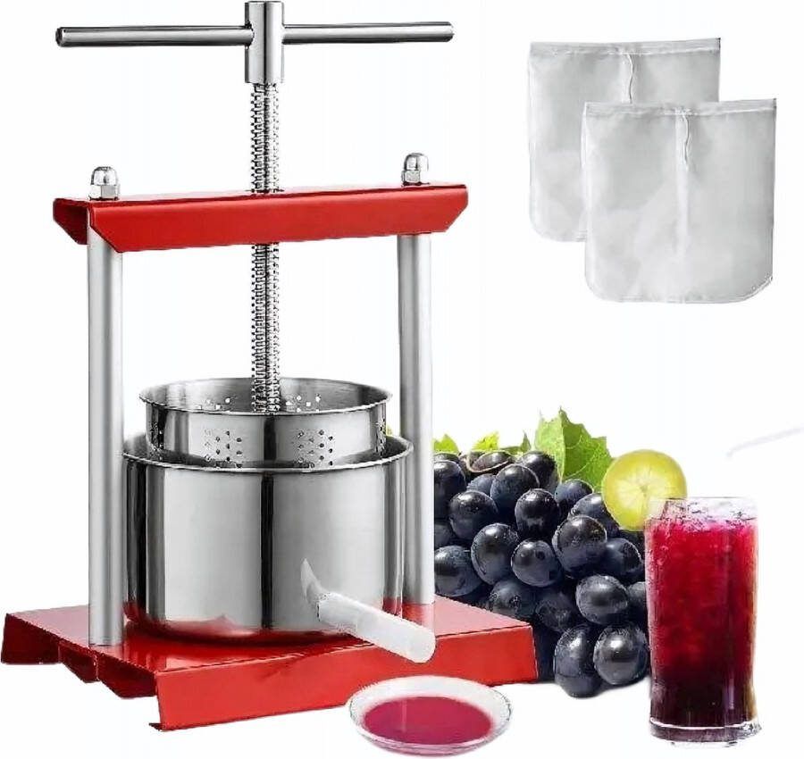 Vevor Fruitpers 3 liter Fruitpers Handmatige Pers Sap Extractor