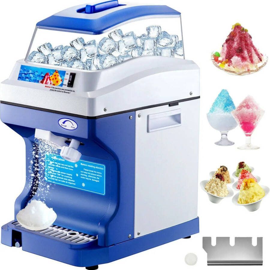 Vevor IJs crusher Elektrisch slush puppy maker slush puppy -120 KG per uur ijsmachine Ijsvergruizer Ijsmaler Schaafijsmachine Slush Maker Slush Puppy Slush Machine 1.5 kg Capaciteit