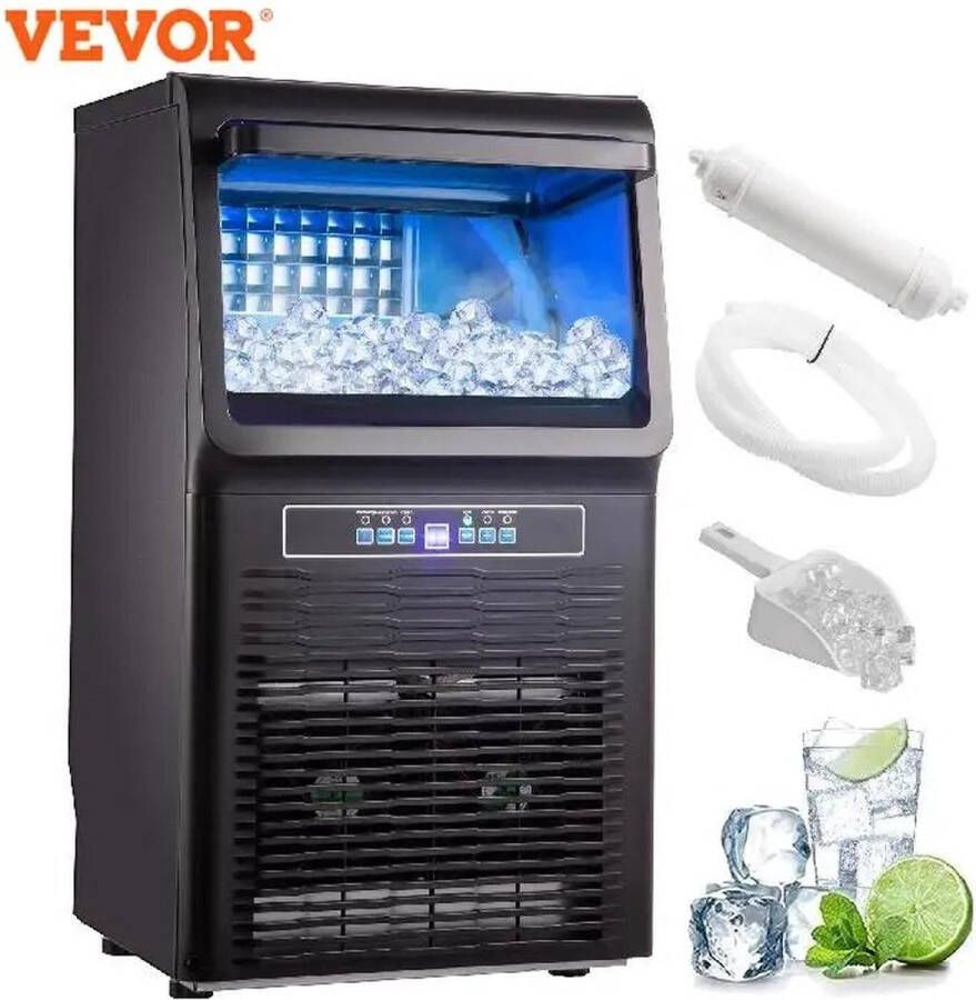Vevor IJsblokjesmachine IJsklontjesmachine Horeca 31 kg ijs per 24 uur 35 cm breed 67 cm hoog Wateraansluiting met ijsschep