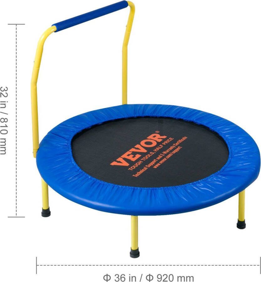 Vevor Jemaison Kindertrampoline Opvouwbaar Tot 60kg Trampoline Buiten speelgoed Trampolines Kinderen speelgoed 81x92cm