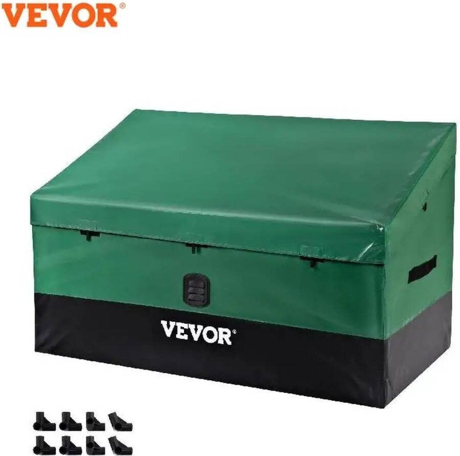 Vevor KOSMOS Opbergbox tuin Tuinbox Opbergbox buiten Opbergbox tuinkussenbox Waterdicht 230 liter Groen Zwart