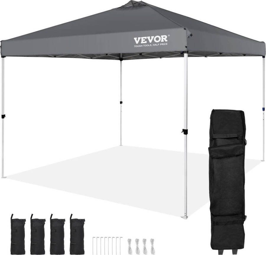 Vevor KOSMOS Pop up partytent opvouwbaar Vouwtent 3x3 m Grijs