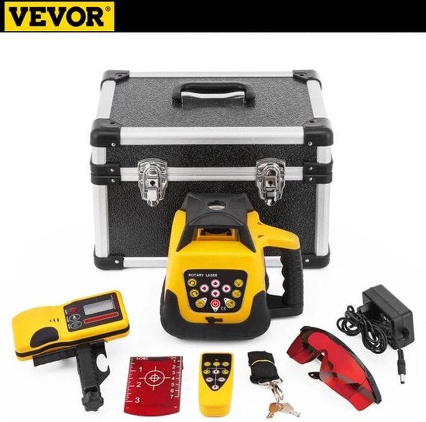 Vevor Kruislijnlaser Roterende Laser Lasergereedschap 635NM 500M Groene Laser 0.2mm Nauwkeurigheid Laser- Inclusief accessoires- Inclusief opbergkist Geel