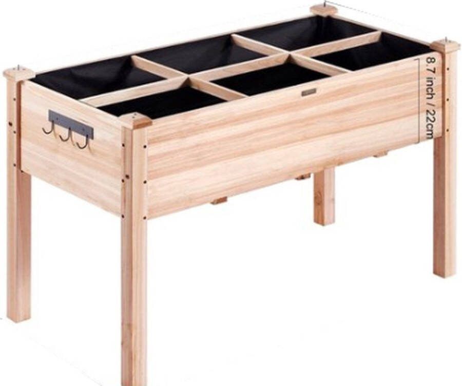 Vevor Kweektafel Moestuinbak Verhoogd Op Poten Kruidenbak Op Poten Kruidenbak Buiten Hout 100kg Draagvermogen Kweekbak