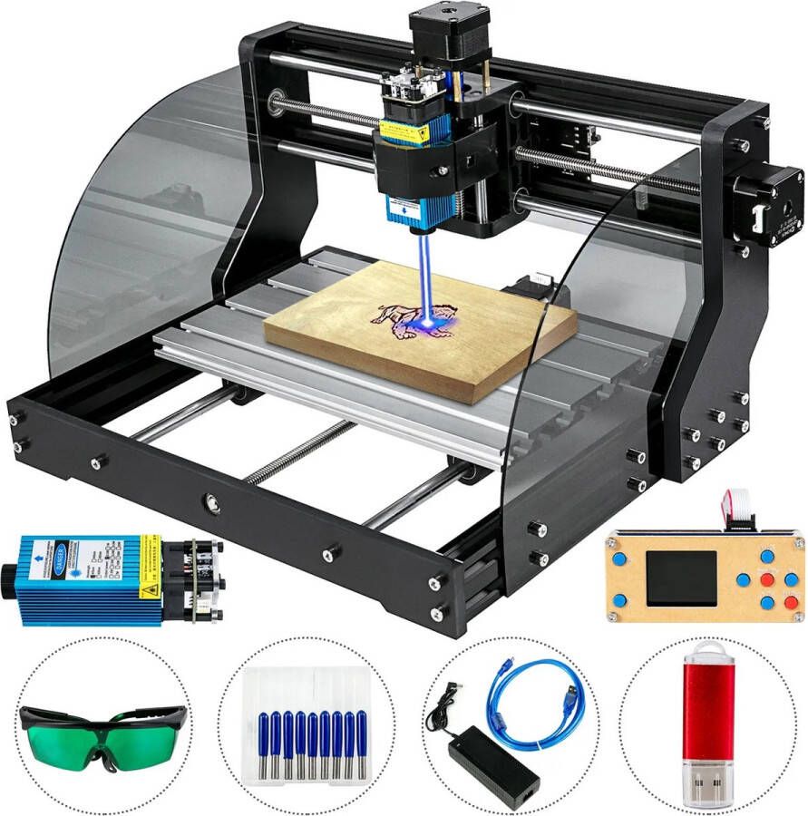 Vevor M.A.R.S. s CNC 3018 Pro MAX Graveermachine Graveer machine Laser cutter Graveerset Laser engraver Laser snijmachine Laser snijden