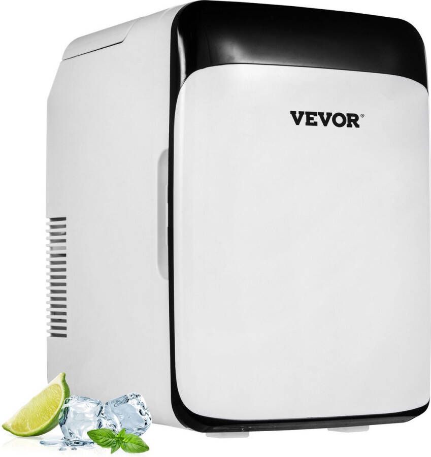 Vevor Minibar koelkast Mini koelkast Bijzetkoelkast Makkelijk mee te nemen Warm & koel functie 10L Geschikt voor cosmetica Zwart