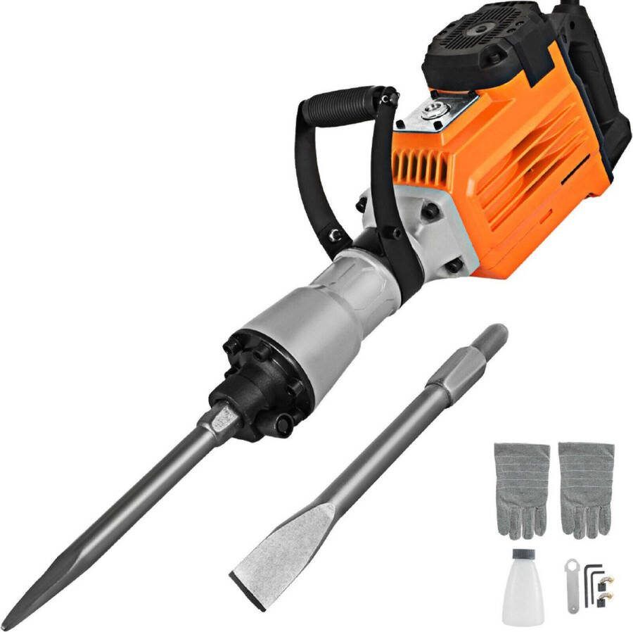 Vevor Multifunctionele Boorhamer – 1500 W – Trilling reductie – Maximaal Comfort – Inclusief Twee Beitels