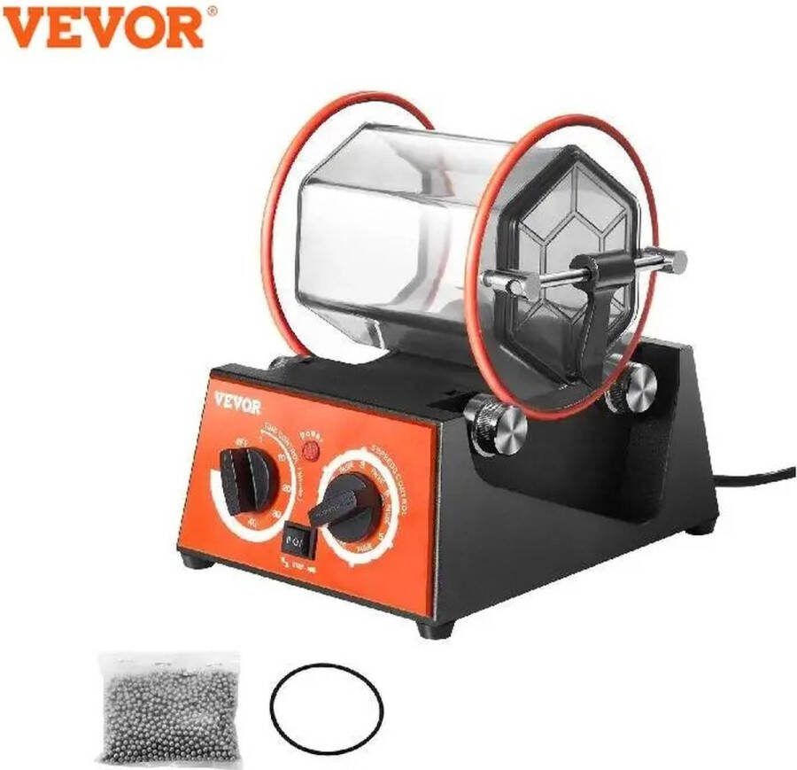 Vevor Polijsttrommel Polijstmachine Mini Elektrische Rock Tumbler Polijsttrommel voor Stenen Rock Tumbler Poetsmachine Schuurmachine Sieraden 3kg Met Polijstkralen